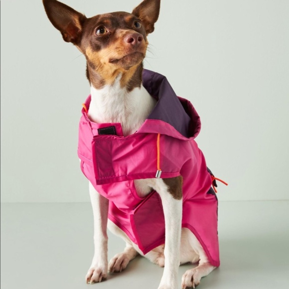 Anthropologie Ware Dog Dog Anorak Raincoat-Pink